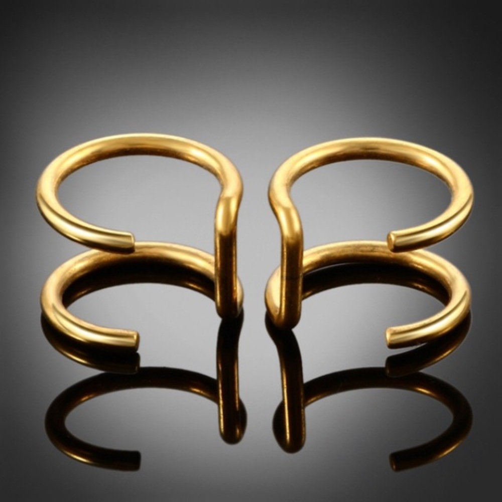 One Gold Steel Faux Fake Cartilage Piercing